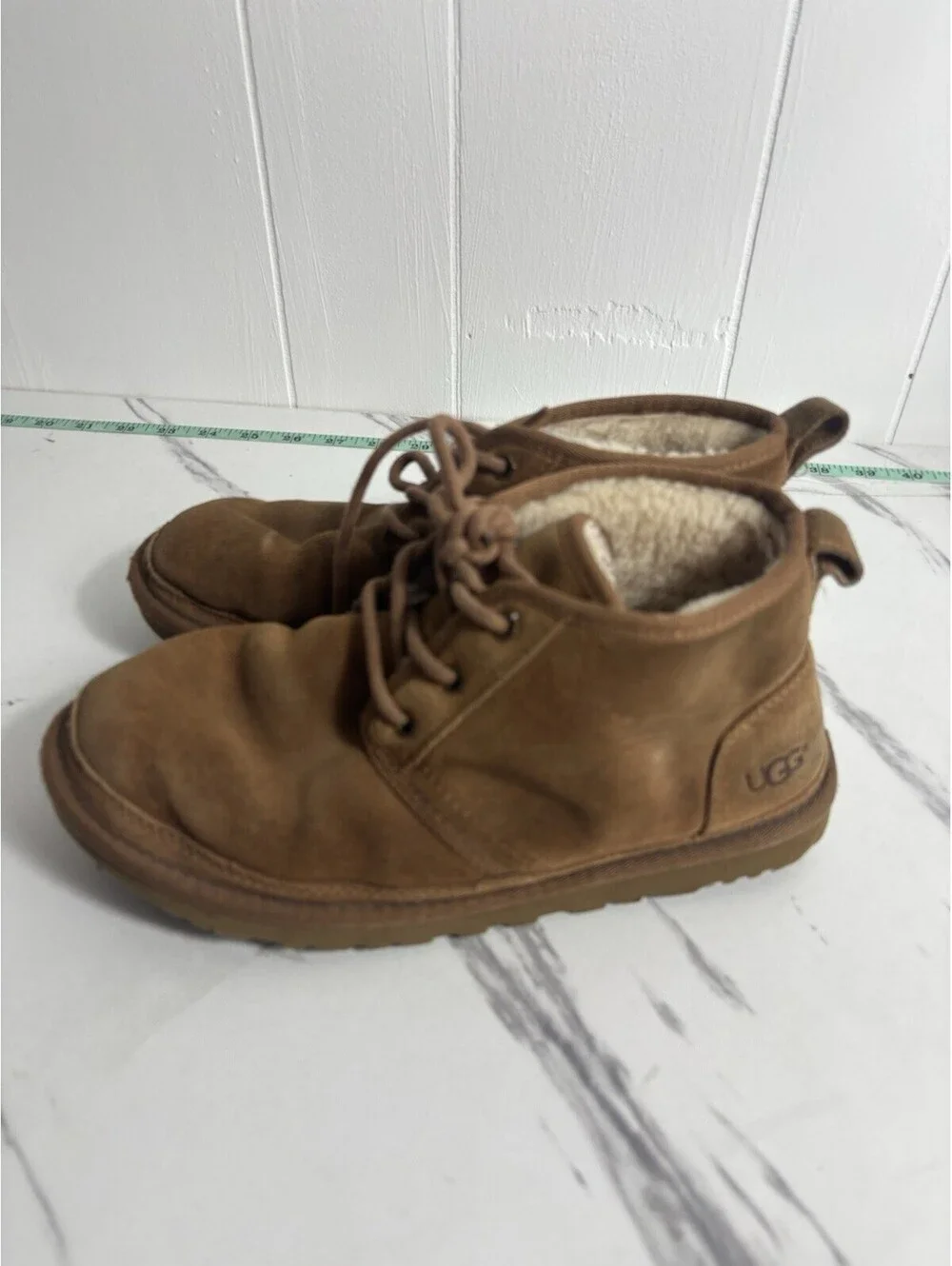 UGG Boots Men's Neumel Chestnut Brown Suede Wool Lace Up Size 7 Gorpcore